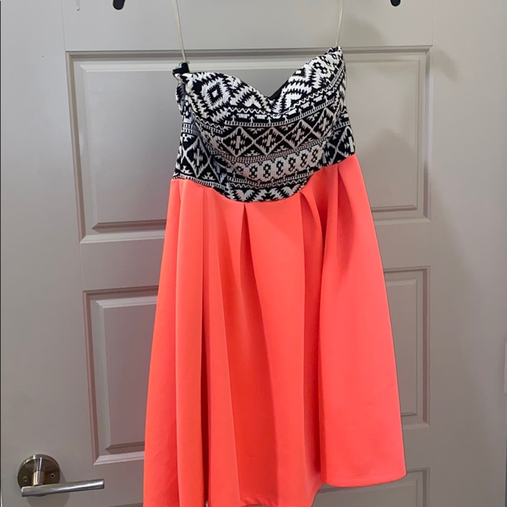 Aztec coral dress